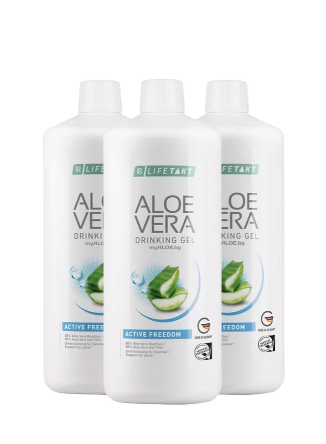 Aloe Vera Gel pentru baut Active Freedom set triplu